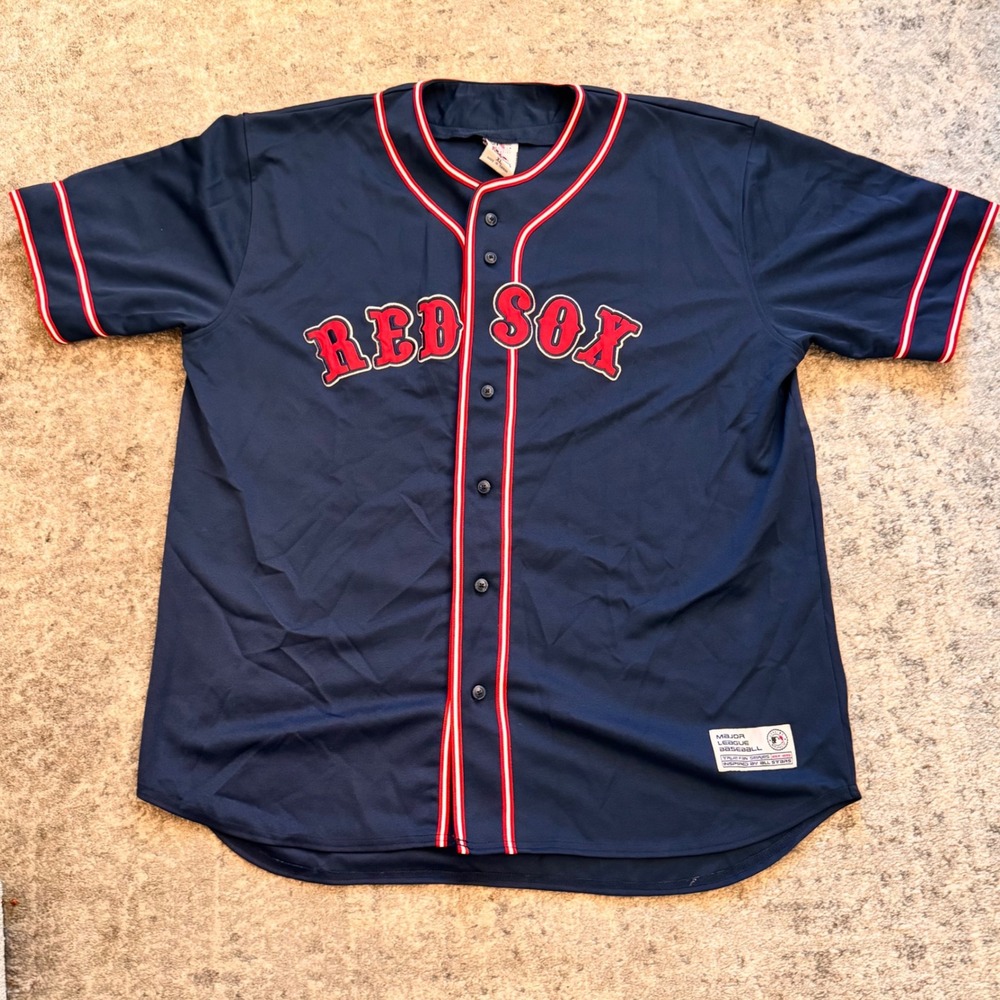 Men's Red Sox Baseball Jersey XL True Fan MLB Navy‎ Blue Red White
